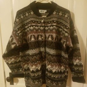 Vintage REI Thick 100% Wool Cardigan